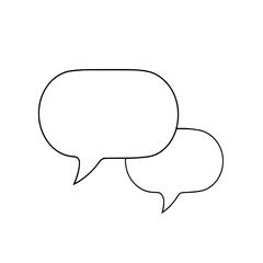 Fototapeta premium Conversation Bubbles: A simple line art illustration depicting two speech bubbles, symbolizing communication and dialogue.