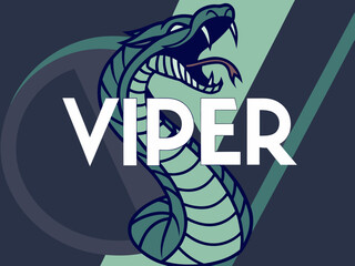 Aggressive Snake and Sword Emblem, Ideal for Logos or Graphics