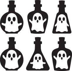 Spooky Halloween Elements Silhouette Vector Set

Witch Flying on Broom with Bats Halloween Clipart

Haunted House with Pumpkin and Bats Silhouette Design

Creepy Halloween Scene with Ghosts and Full M