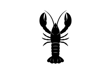 Black Silhouette of a Lobster with Raised Claws