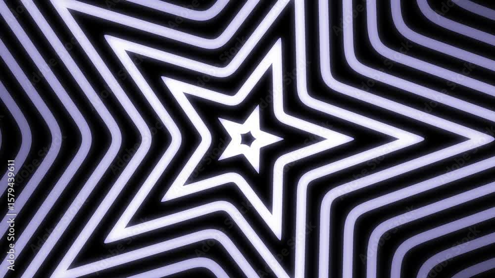 Poster hypnotic star tunnel: pulsating geometric pattern with luminous lines