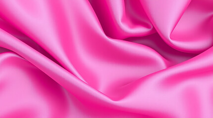 Obraz premium A close-up of deep pink silk fabric displaying elegant folds and a smooth texture