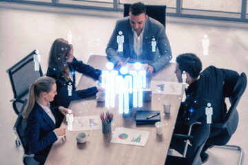 Global human network and workforce distribution highlight human, network, and global presence...