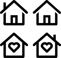 Vector home symbols in different styles. Ideal for app interfaces, smart home dashboards, and realty designs