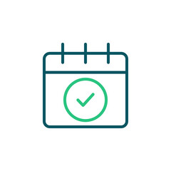 Calendar with checkmark icon. Calendar icon. Schedule icon.