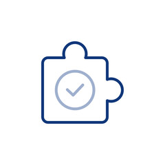 Obraz premium Problem solved icon. Puzzles solve icon. Jigsaw icon. 