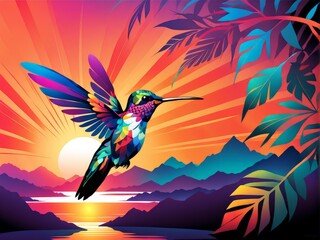 Obraz premium vector colorful bird illustration