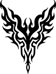 Naklejka premium Tribal Tattoo Set – Mythical Beast & Abstract Ink Art