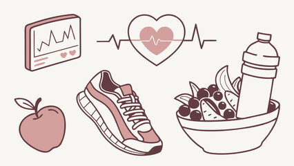 Close up of a pastel planner with blank spaces lines star flower and decorative elements for organization