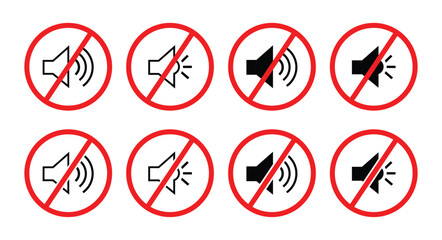 No sound icon sign. no sound sign with speaker icon on a white background