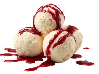 ice cream balls with strawberry transparent background png 