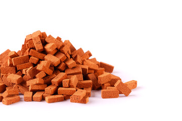 Heap of little bricks with text space