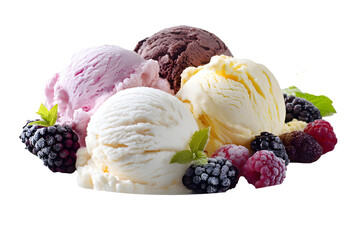 ice cream with berries transparent background png 
