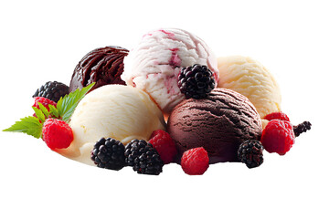 ice cream with berries transparent background png 