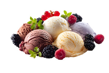 ice cream with berries transparent background png 