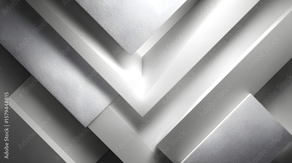 Aufkleber abstract white background with texture pattern, layered geometric triangle shapes, white and grey gl