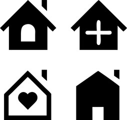 House icons in modern vector style. Ideal for smart home apps, real estate platforms, and infographics.