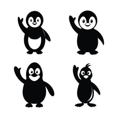 Naklejka premium black and white cartoon characters