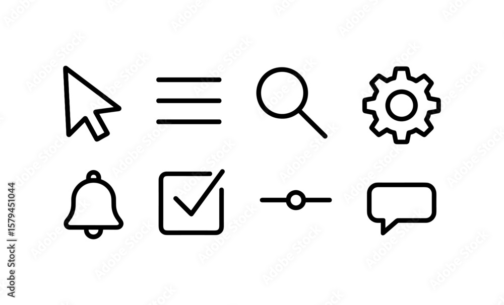 Poster minimalist interface icons for web design and applications