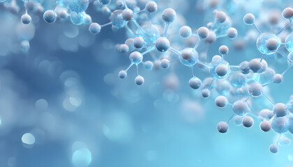 White and light blue medical abstract gradient background with molecules. web banner. Medical background in white and light blue gradient with molecular design.Science, technology and medical concept.