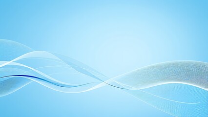 Abstract business concept with geometric shapes and flowing lines in blue and white.