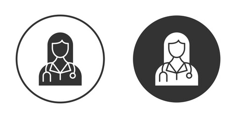Woman Doctor icon design flat silhouette style