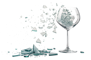 Pieces of destructed Shattered glass. Royalty high-quality free stock on AI Generated by PNG