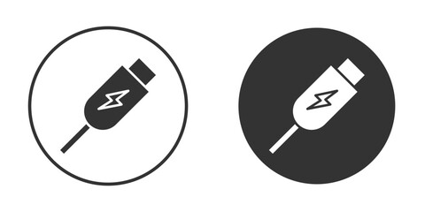 USB type c icon design flat silhouette style