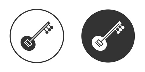 Sitar icon design flat silhouette style