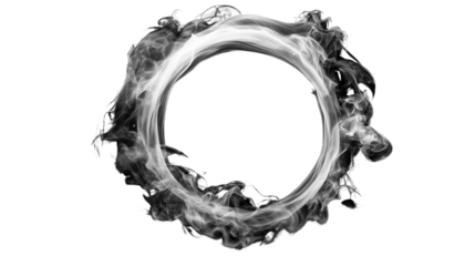 Realistic fog loop ring in circular symmetry with deep shadows and crisp edges, perfect for mystical or scientific use on a transparent background