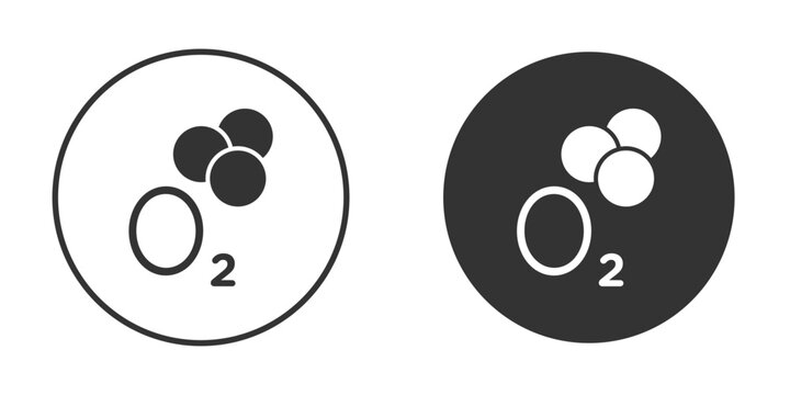 Oxygen O2 icon design flat silhouette style