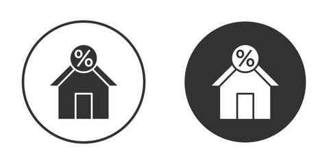 Mortgage rate icon design flat silhouette style