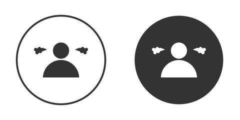 Irritated human icon design flat silhouette style