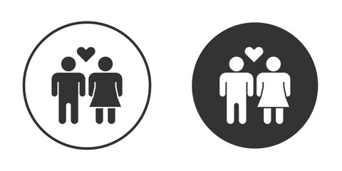 Girlfriend icon design flat silhouette style