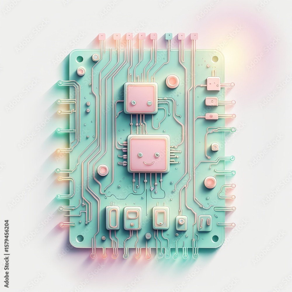 Poster abstract 3d image of circuit board