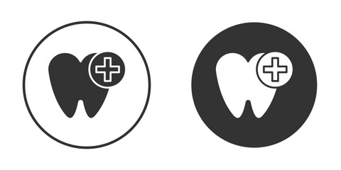 Dental insurance icon design flat silhouette style