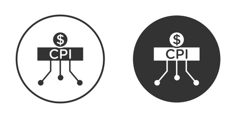 Consumer prices index icon design flat silhouette style