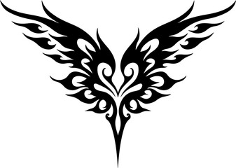 Obraz premium tribal, heart, dragon tattoo and wings, tattoo, design abstract, art, vector bundle