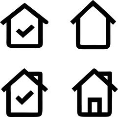 Outline, and filled house icons. Great for UI/UX, property listings, and real estate branding.