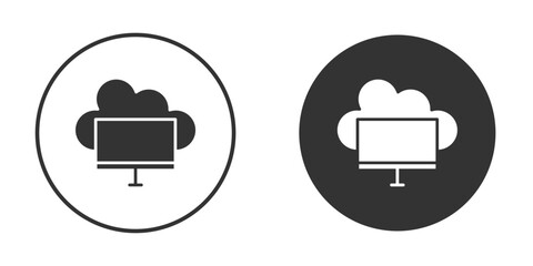 Cloud computing icon design flat silhouette style