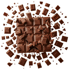 Cracked Chocolate Bar Pieces