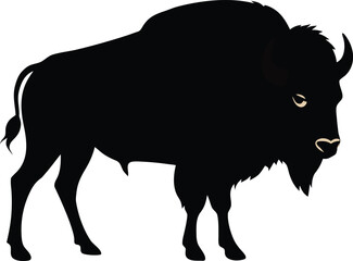 vector illustration of a black bull