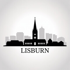 Fototapeta premium Lisburn Skyline Silhouette — Northern Ireland Heritage Vector Illustration
