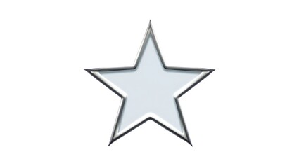 Obraz premium A silver star shape isolated on white background