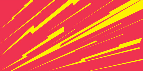 Comic book speed red yellow color lines isolated on background stripe and radial effect style for manga speed frame, superhero action, explosion background. Motion line effect, pop art. Vector 10 eps