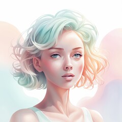 Fototapeta premium portrait of a beautiful woman with blue eyes