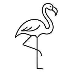Obraz premium Line art of a flamingo standing on one leg 