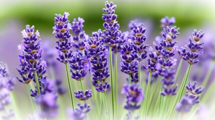 Naklejka premium Close-up of vibrant purple lavender blossoms