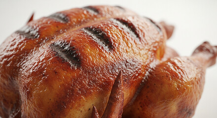 A barbecued chicken