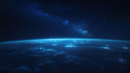 Fototapeta premium Deep space view of a planet's nightside